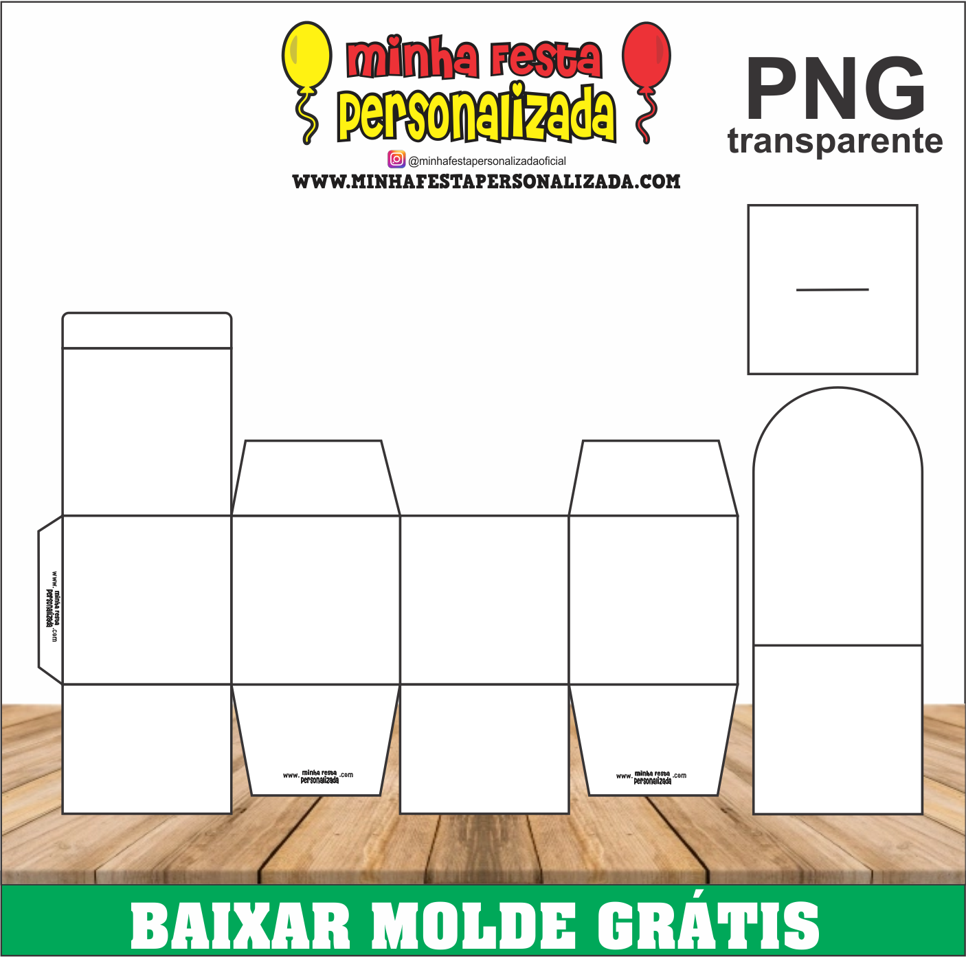 Molde Caixa em PNG com Fundo Transparente Gratuito