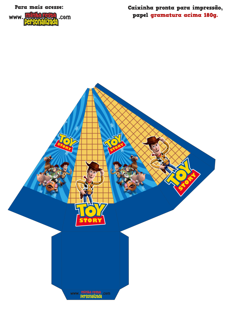 KIT TOY STORY CAIXA PIRAMIDE 725x1024 - Caixinhas Kit Festa Toy Story Para Imprimir