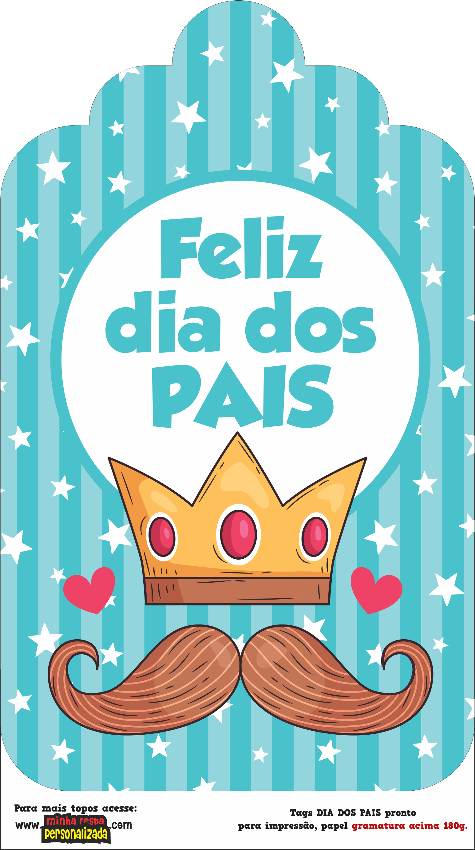 Tag dia dos pais para imprimir modelo 01 e 02
