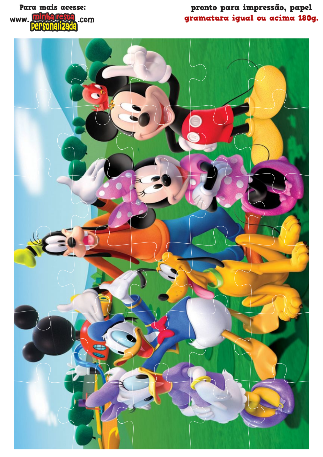 Quebra-Cabeça Personalizado do Mickey