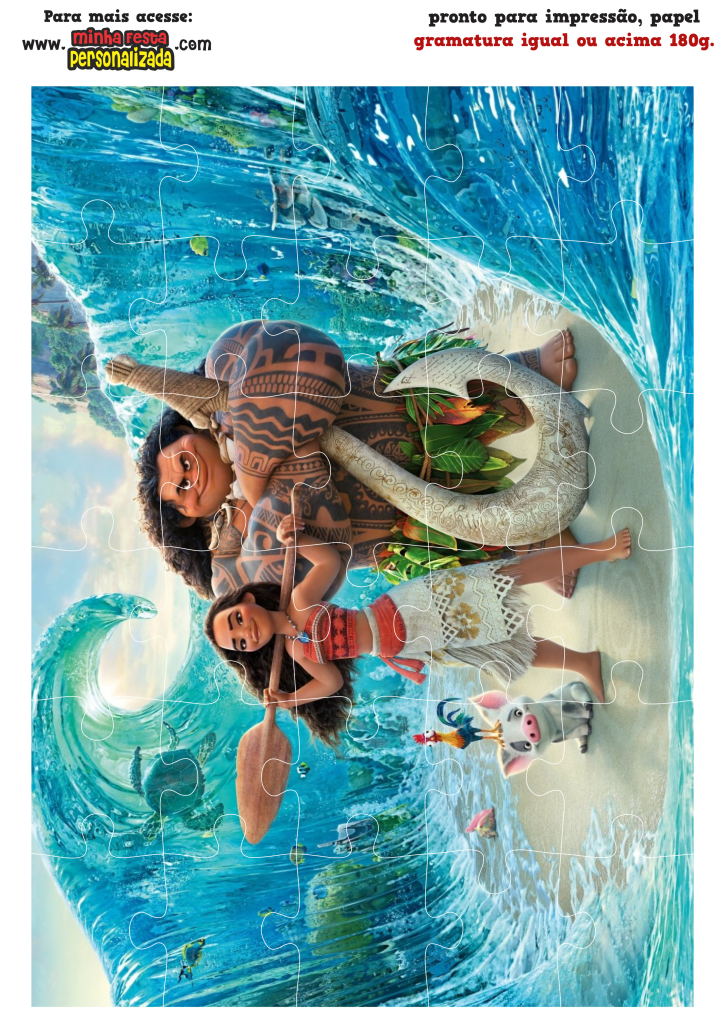 QUEBRA CABECA MOANA GRANDE 725x1024 - Quebra-Cabeça Personalizado da Moana