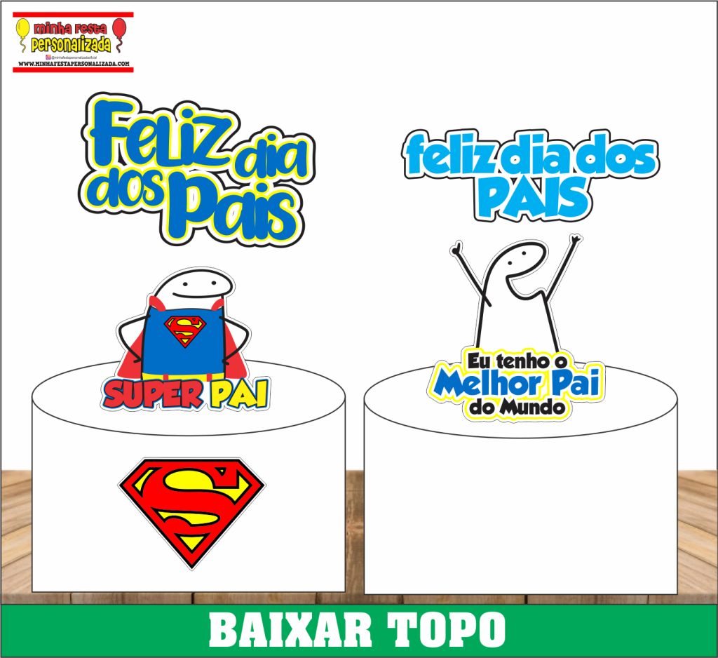 Topo de Bolo Flork Dia dos Pais 1024x938 - Topo de Bolo Flork Dia dos Pais Gratuito Para Imprimir