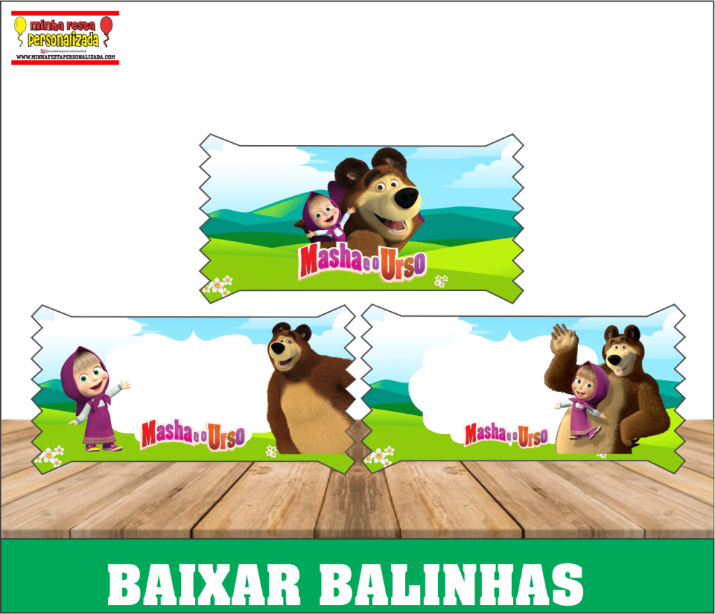 BALINHAS PERSONALIZADAS MASHA E O URSO 1024x880 - Balinhas Personalizadas Para Imprimir – Diversos Temas Gratuitos