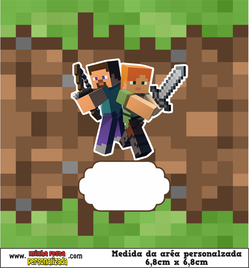 MODELO 01 19 - Balinhas Personalizadas Minecraft