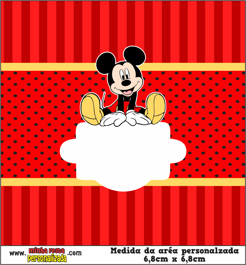 MODELO 01 3 - Balinhas Personalizadas Mickey