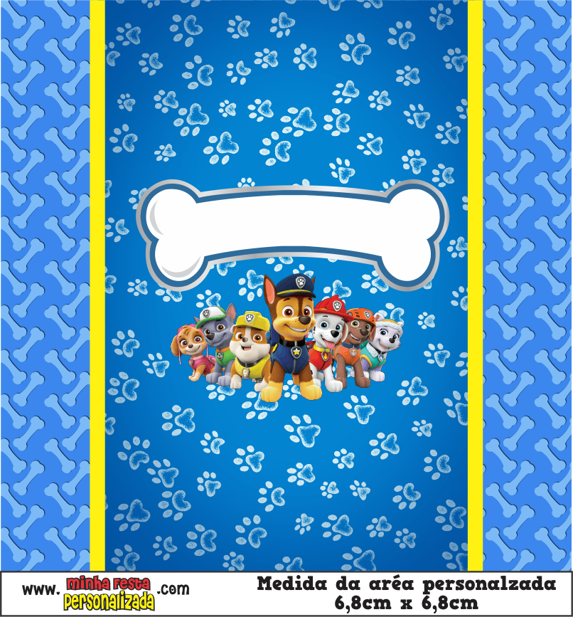 MODELO 01 5 - Balinhas Personalizadas Patrulha Canina Azul