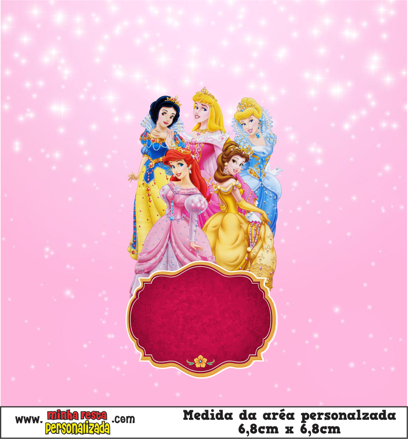 MODELO 01 8 - Balinhas Personalizadas Princesas