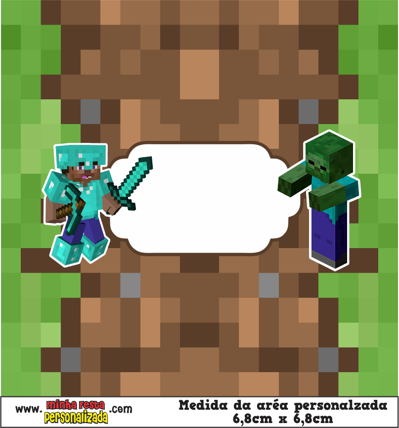 MODELO 02 18 - Balinhas Personalizadas Minecraft