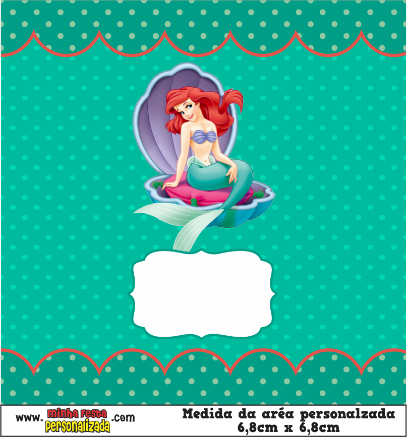 MODELO 03 17 - Balinhas Personalizadas Pequena Sereia