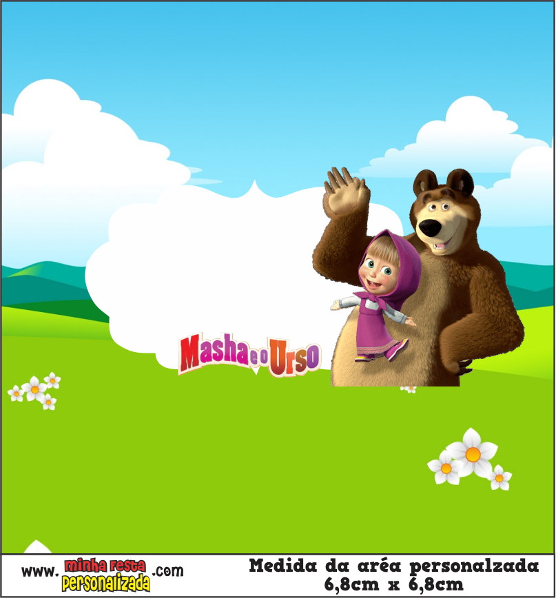 MODELO 03 2 - Balinhas Personalizadas Masha e o Urso