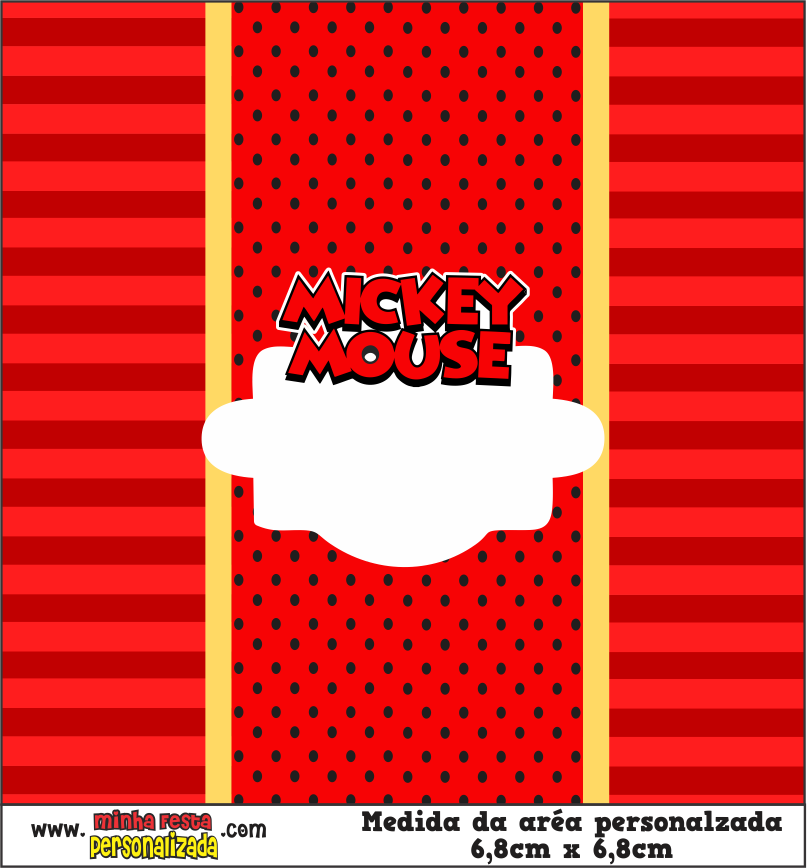 MODELO 03 3 - Balinhas Personalizadas Mickey