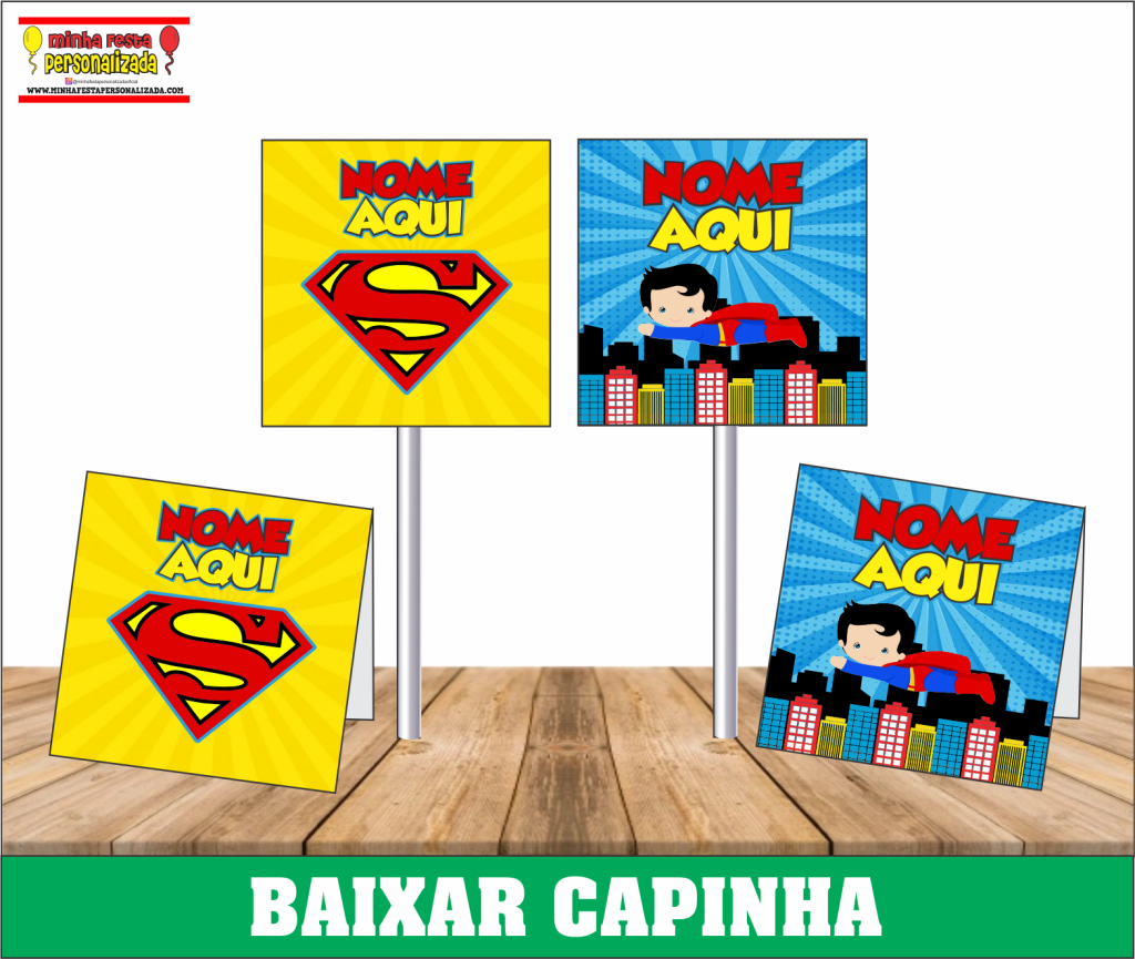 Capa Pirulito Personalizado Super Man Baby