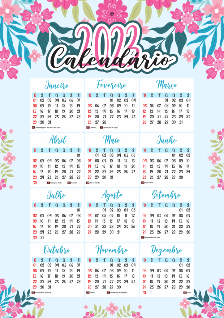 Calendario 2023 parede 3 724x1024 - Calendário 2023 para imprimir modelo 02