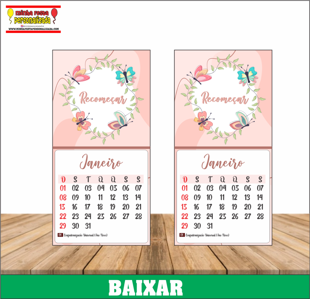 MINI CALENDARIO PERSONALIZADO MODELO 01 1024x987 - Mini Calendário Personalizado Pronto Para Imprimir