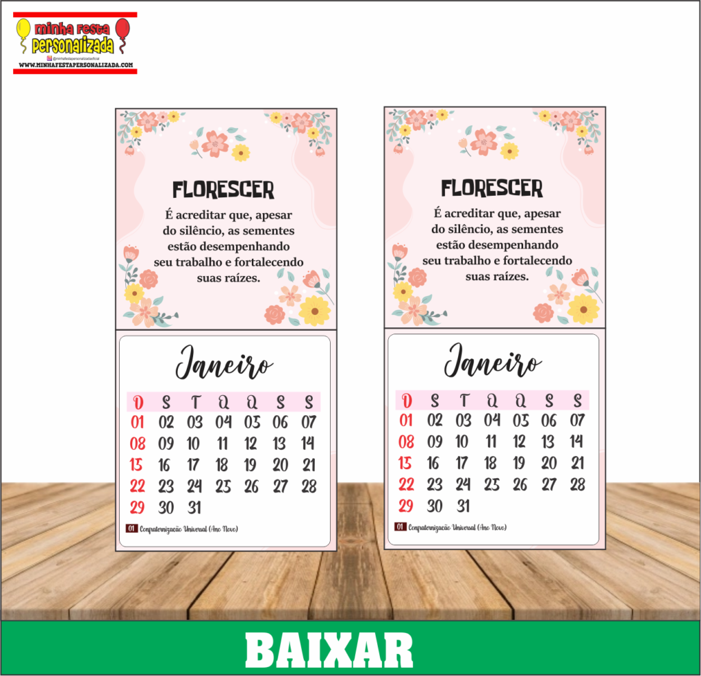 MINI CALENDARIO PERSONALIZADO MODELO 04 1024x987 - Mini Calendário Personalizado Pronto Para Imprimir