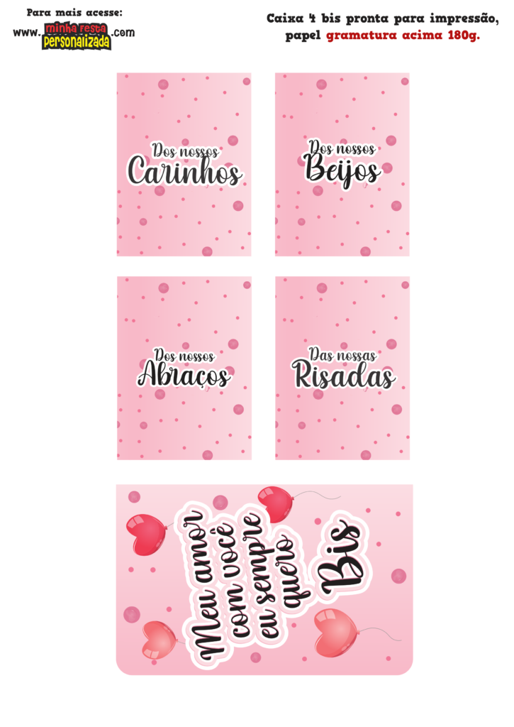Caixa Bis Dia dos Namorados para Imprimir - Fazendo a Nossa Festa