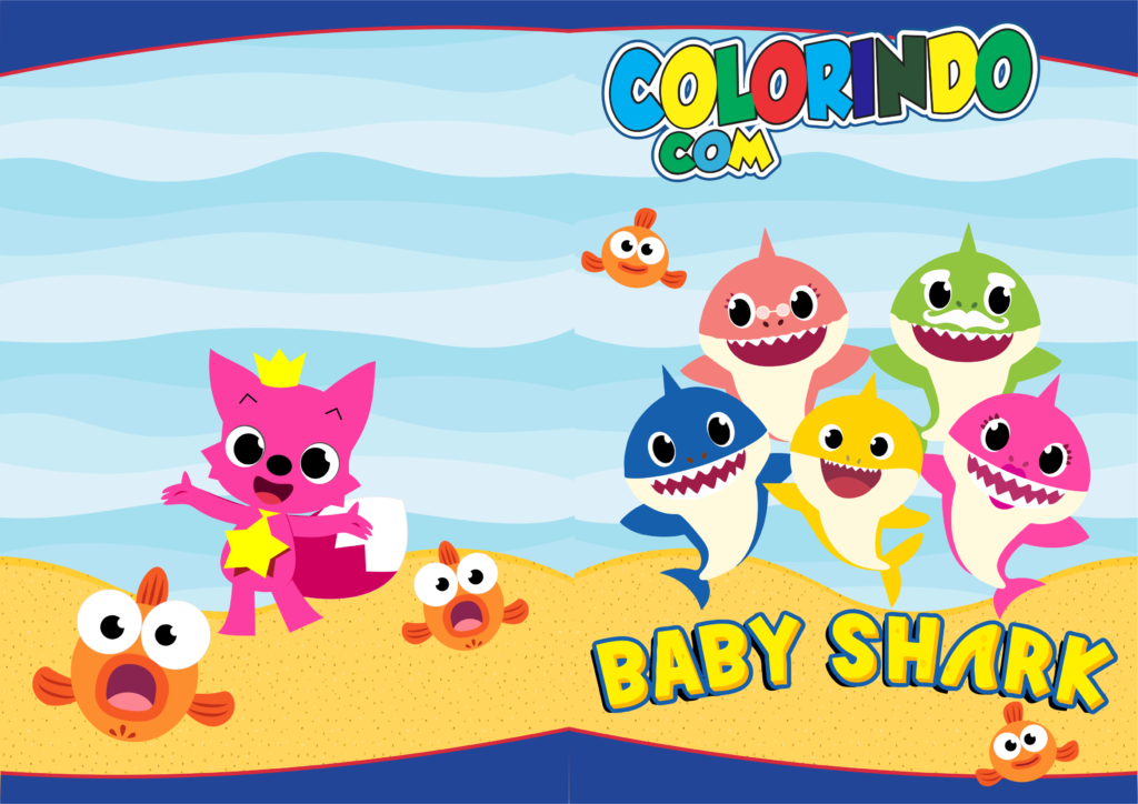 BABY SHARK 1024x724 - Capa Livro de Colorir Baby Shark