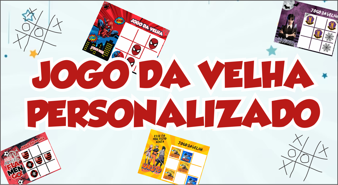 Jogo Da Velha Temático-tema Personalizado 35 Unidades