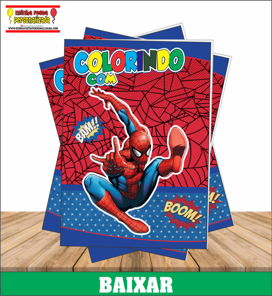 CAPA LIVRINHO DE COLORIR HOMEM ARANHA 941x1024 - Capa Livro de Colorir Personalizado Para Imprimir