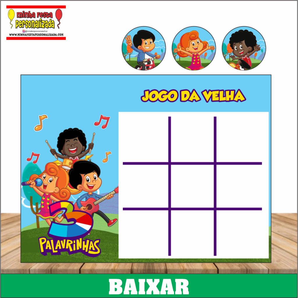 JOGO DA VELHA 3 PALAVRINHAS 1024x1024 - Jogo da Velha Personalizado Pronto Para Imprimir