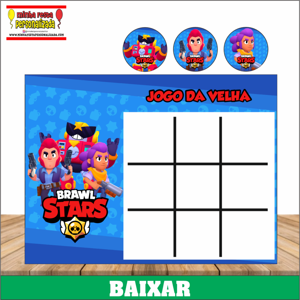 JOGO DA VELHA BRAWL STARS 1024x1024 - Jogo da Velha Personalizado Pronto Para Imprimir