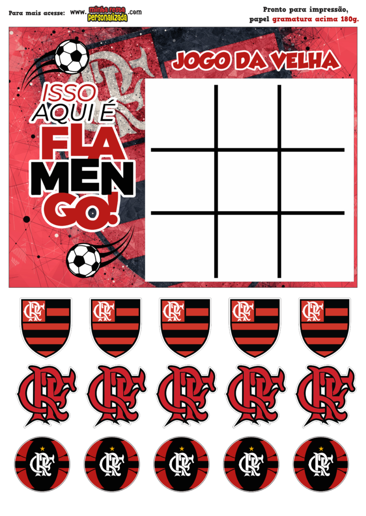 JOGO DA VELHA FLAMENGO 1 725x1024 - Jogo da Velha Personalizado Flamengo