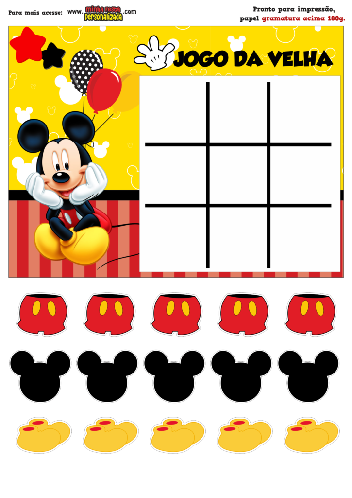 JOGO DA VELHA MICKEY 1 725x1024 - Jogo da Velha Personalizado Mickey