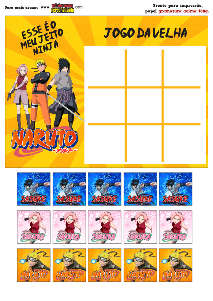 JOGO DA VELHA NARUTO 1 725x1024 - Jogo da Velha Personalizado Naruto