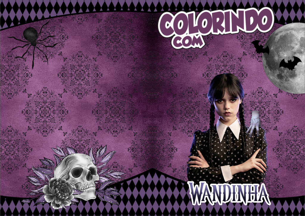 WANDINHA 1024x724 - Capa Livro de Colorir Wandinha