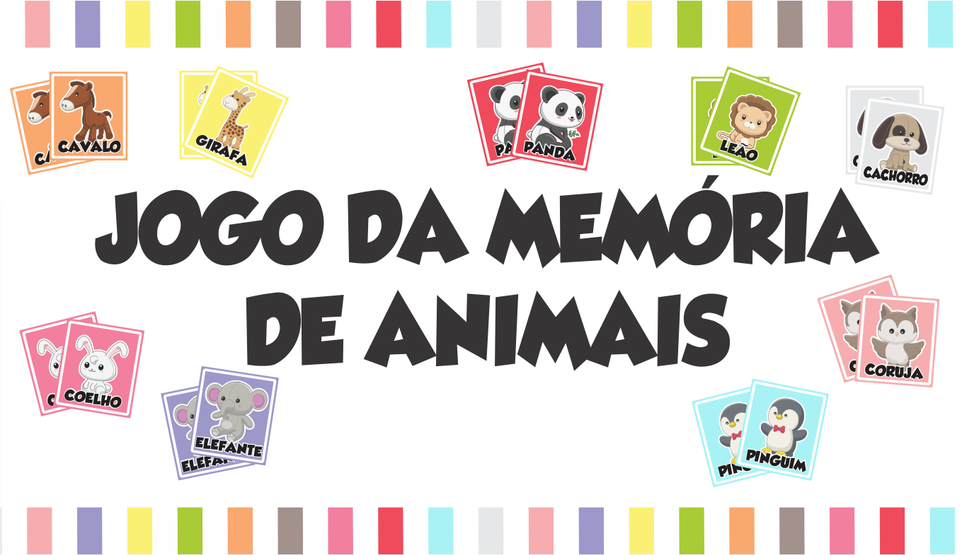 Jogo da memória com animais para imprimir