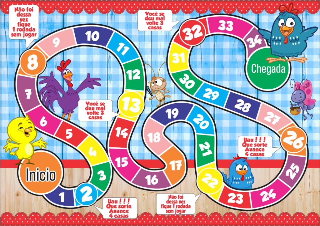 JOGO TABULEIRO PERSONALIZADO GALINHA PINTADINHA 1024x724 - Jogo de tabuleiro personalizado Galinha Pintadinha