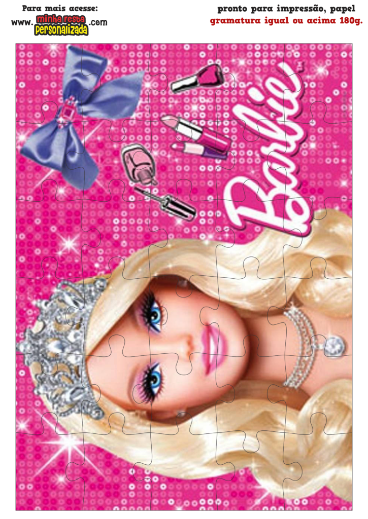 QUEBRA CABECA BARBIE GRANDE 725x1024 - Quebra-Cabeça Personalizado Barbie