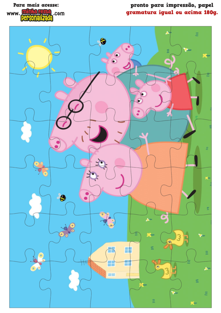 QUEBRA CABECA PEPPA PIG GRANDE 725x1024 - Quebra-Cabeça Personalizado Peppa Pig