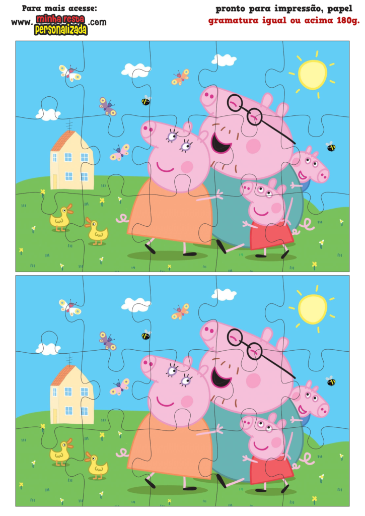 QUEBRA CABECA PEPPA PIG PEQUENO 725x1024 - Quebra-Cabeça Personalizado Peppa Pig