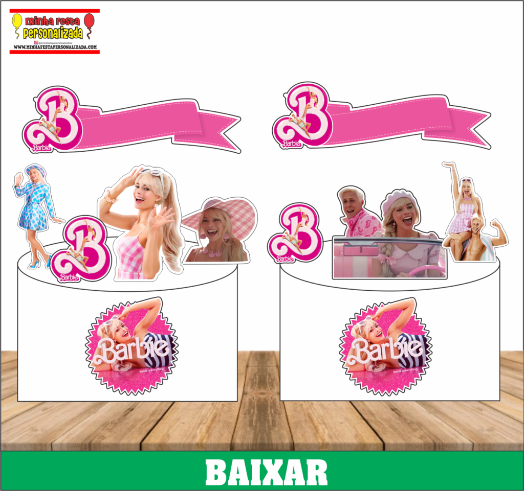 Topo de bolo Barbie filme 2023 grátis para imprimir – Topos de Bolo Grátis  para Imprimir