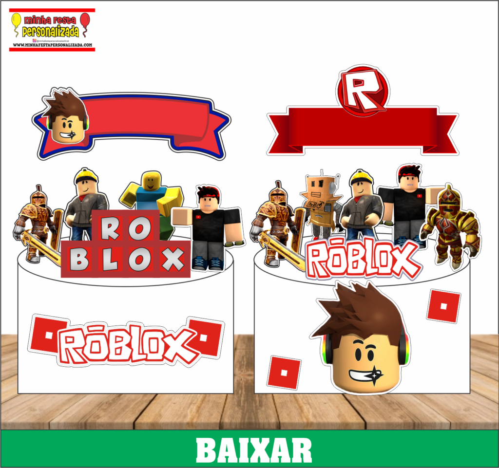 Topo de bolo para imprimir grátis infantil e adulto: Topo de bolo Roblox