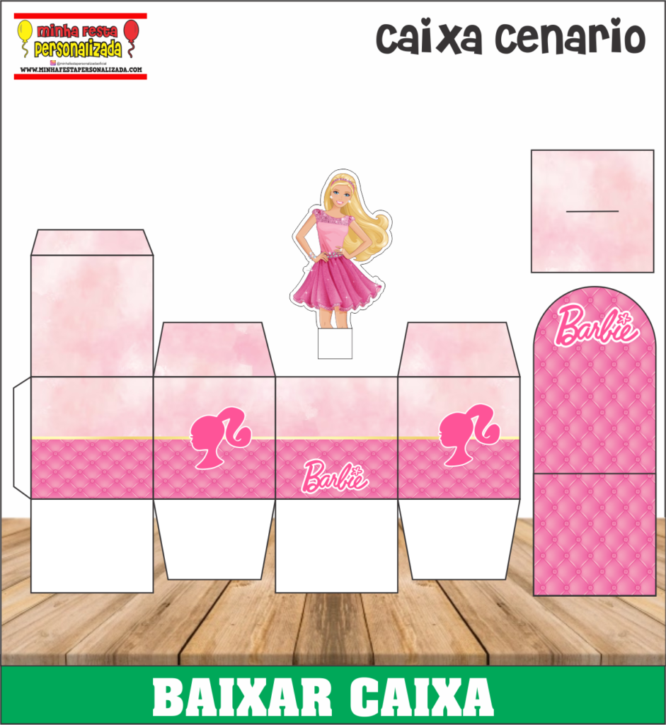 CAIXA CENARIO BARBIE 941x1024 - Caixa Mini Cenário Pronto Para Imprimir Em Alta Qualidade.