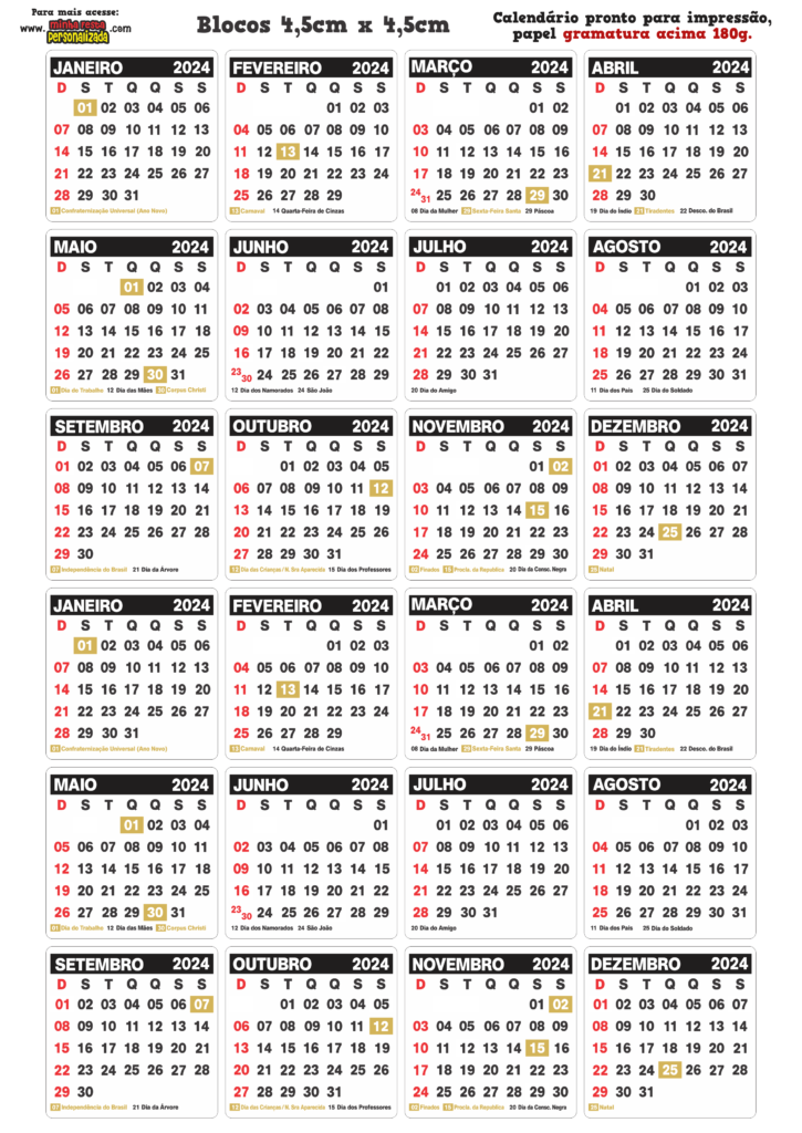 BLOCO 45X45 MINI CALENDARIO ANO NOVO 2024 725x1024 - Blocos Para Mini Calendários Feliz Ano Novo 2024 modelo 02