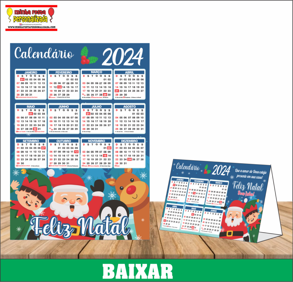 CALENDARIOS DE NATAL 2024 M01 1024x988 - Calendários 2024 de Natal pronto para imprimir gratuito