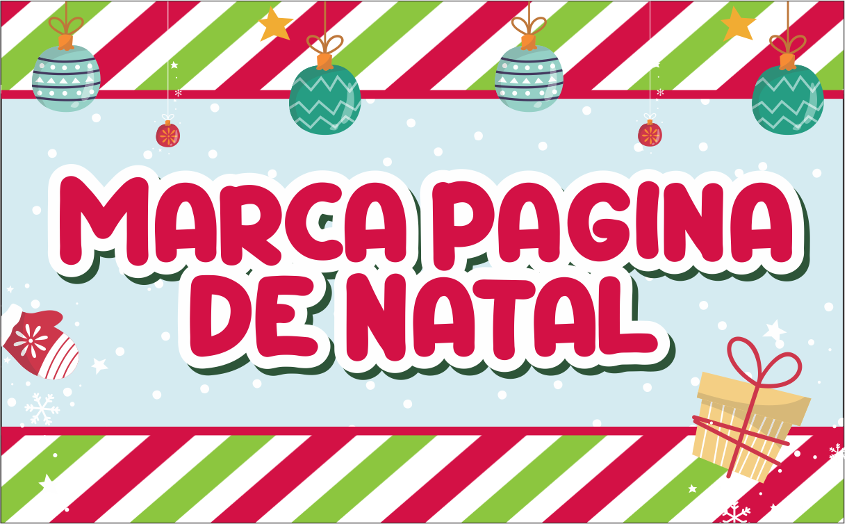 CAPA MARCA PAGINA DE NATAL - Marca pagina de natal pronto para imprimir