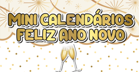 Mini Calendários Feliz Ano Novo 2024 Pronto Para imprimir
