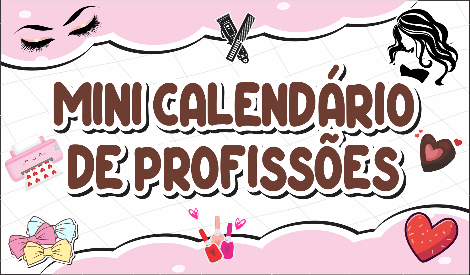 CAPA MINI CALENDARIOS PROFISSOES - Mini Calendários Profissões Para Imprimir Grátis