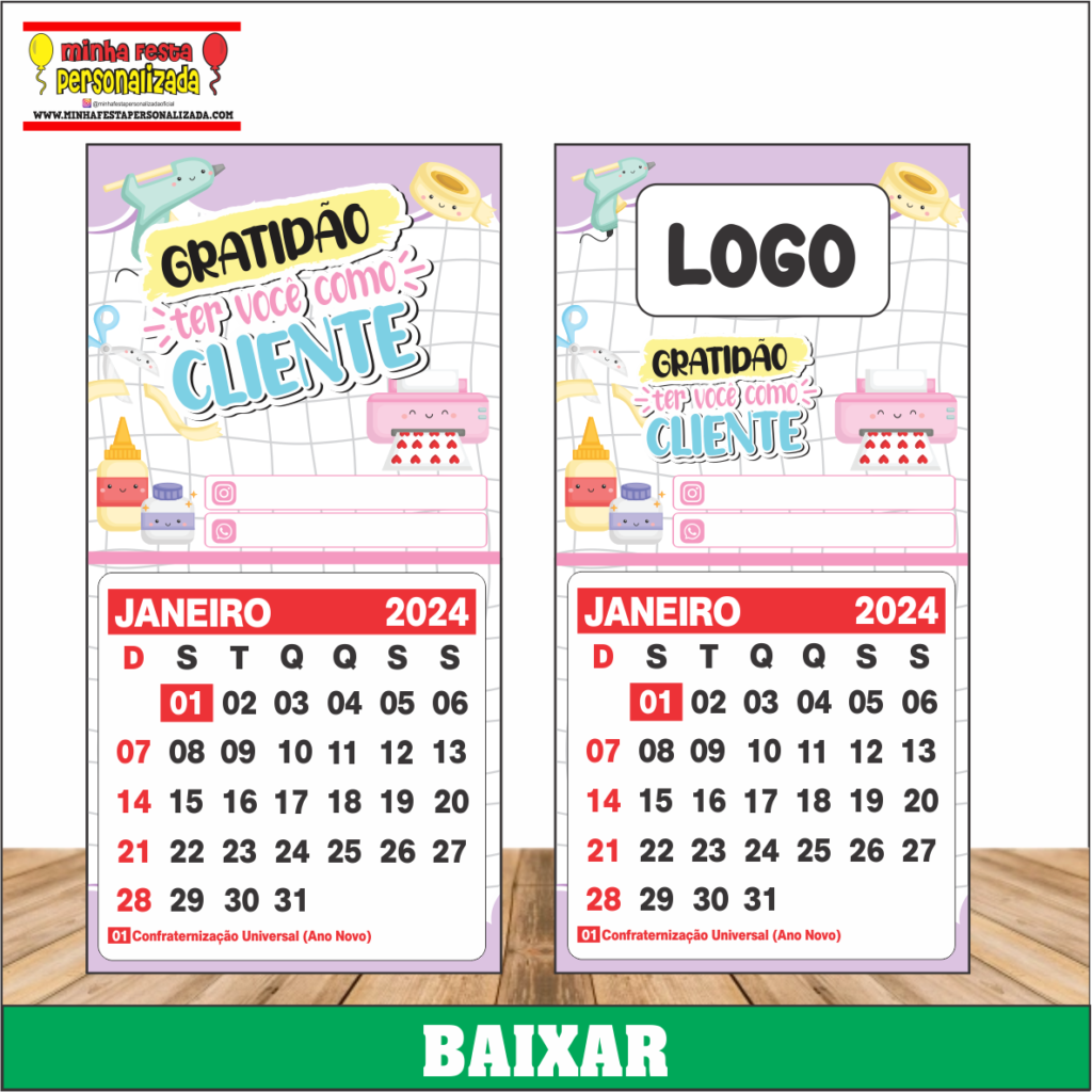 MINI CALENDARIOS 2024 PAPELARIA PERSONALIZADA 1024x1024 - Mini Calendários Profissões Para Imprimir Grátis