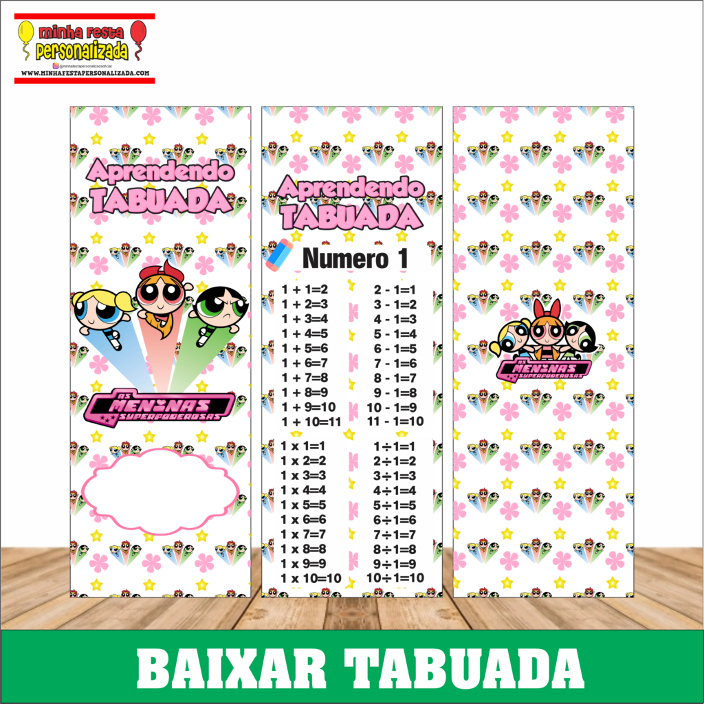 AS MENINAS SUPER PODEROSAS 1024x1024 - Chaveiro tabuada personalizada pronto para imprimir