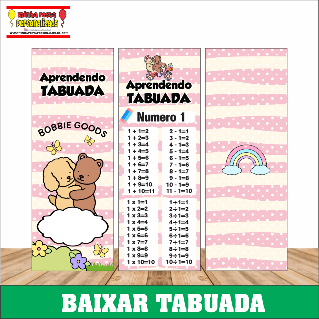 BOBBIE GOODS 1024x1024 - Chaveiro tabuada personalizada pronto para imprimir