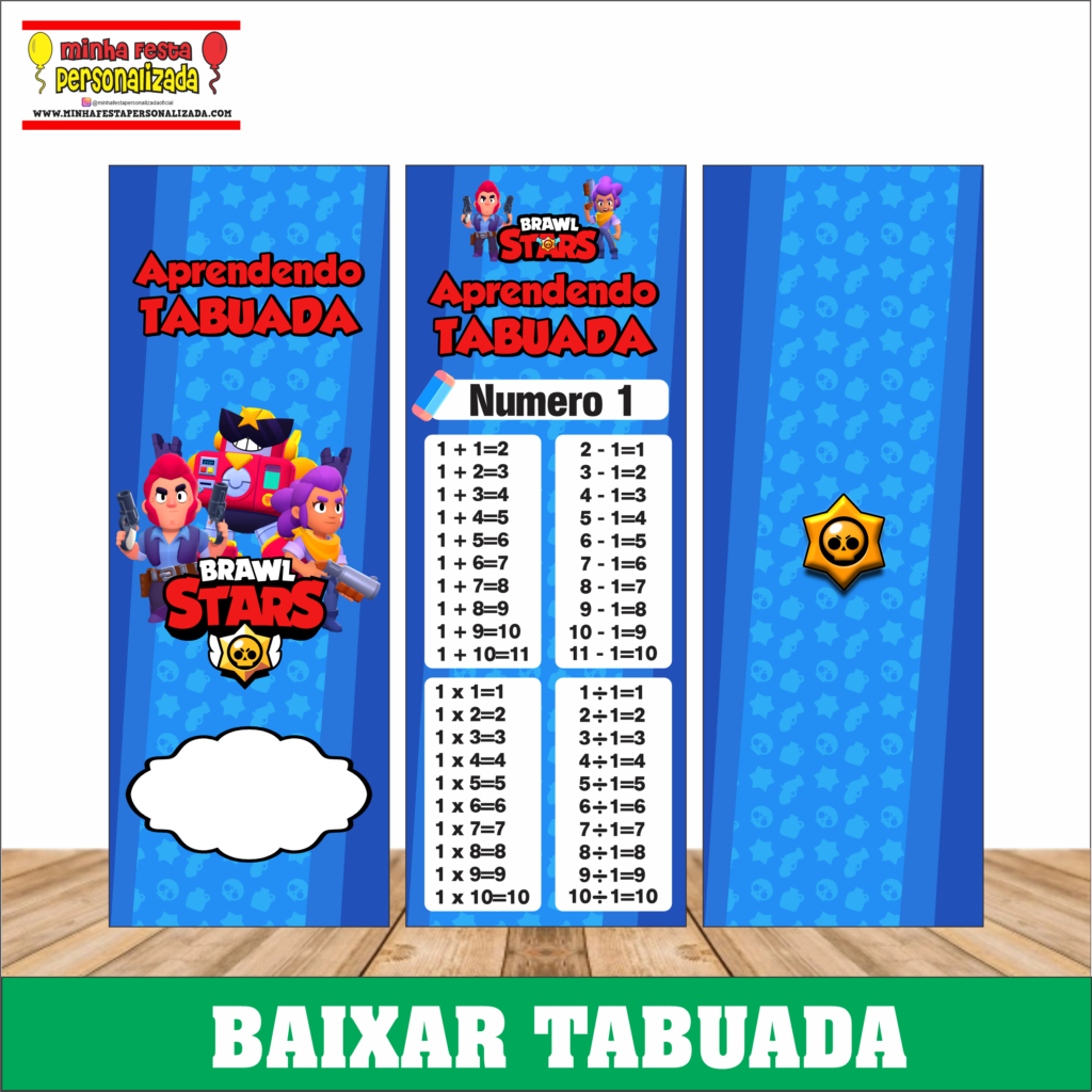 BRAWL STAR 1024x1024 - Chaveiro tabuada personalizada pronto para imprimir