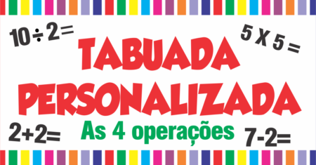 Chaveiro tabuada personalizada pronto para imprimir