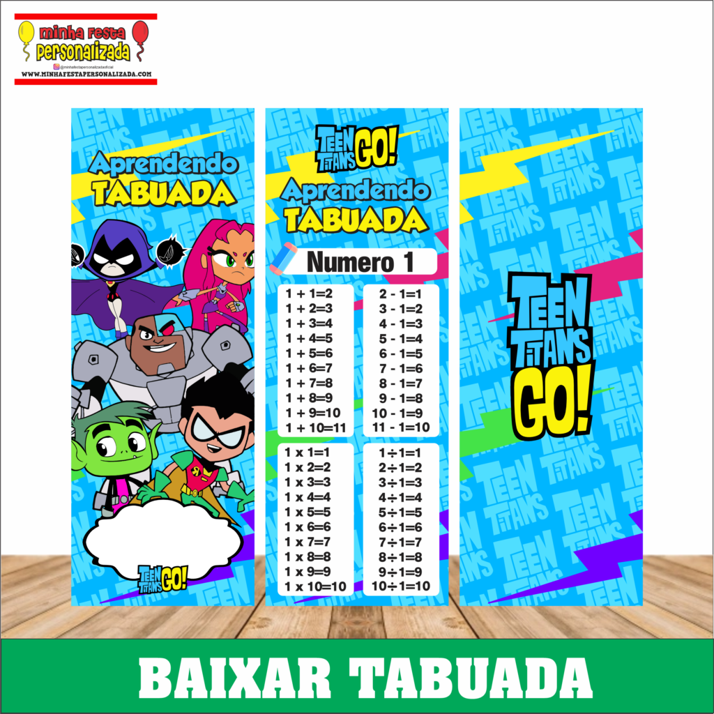 JOVENS TITAS 1024x1024 - Chaveiro tabuada personalizada pronto para imprimir