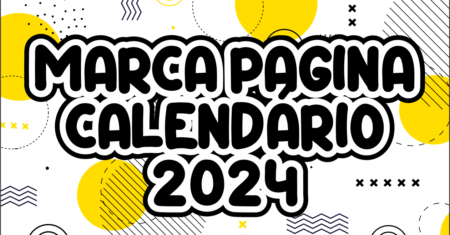 Marca Pagina calendário 2024 pronto para imprimir