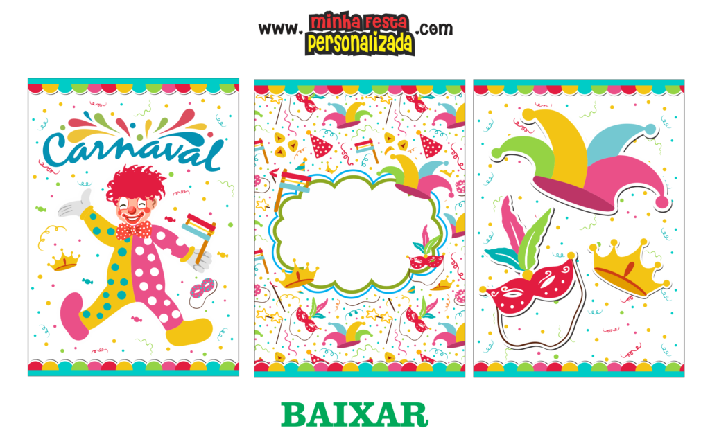 KIT FESTA CARNAVAL QUADROS 1024x631 - Kit Festa Carnaval Pronto Para Imprimir Gratuito